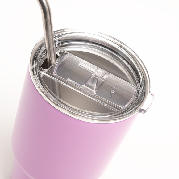 Lilac Stainless Steel Tumbler Cup 30 oz with Straw - Picture 2 of 3